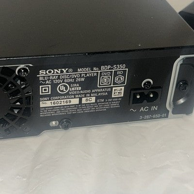 Sony BDP-S350 Blu-Ray DVD Player w/ Remote HDMI Cable TESTED