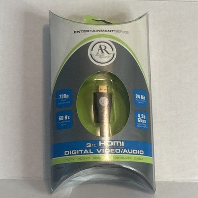 Acoustic Research 3 ft HDMI Cable ES84 HD Audio Video Home Theater Gold Plated
