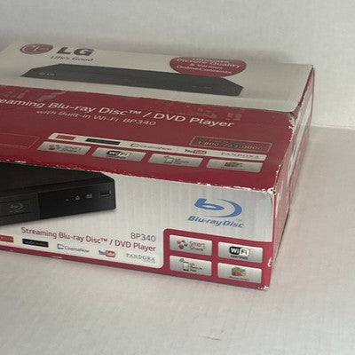 LG BP340 BluRay DVD Player Wi-Fi w/ Remote Control HDMI Cable Bundled Open Box