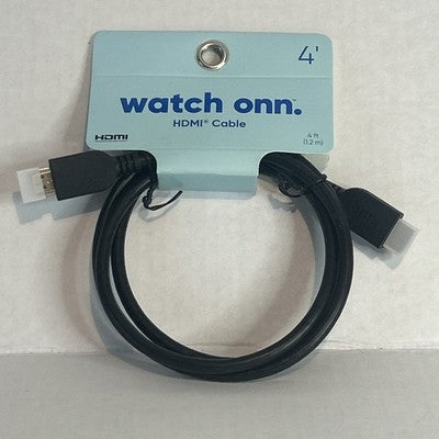 Onn 4ft HDMI Cable High Speed HD Audio Video 4K HDTV Bluray DVD Streaming