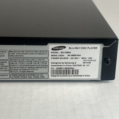 Samsung BD-C5500 BluRay DVD Player w/ Remote Control HDMI Cable Bundle TESTED