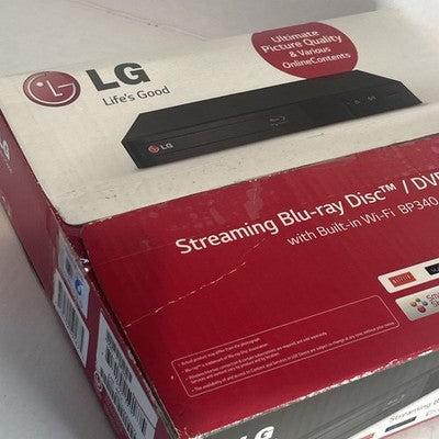 LG BP340 BluRay DVD Player Wi-Fi w/ Remote Control HDMI Cable Bundled Open Box