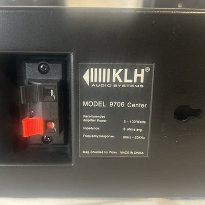 KLH 9706 Home Audio Systems 1 Center Speaker 2 Satellite Speakers