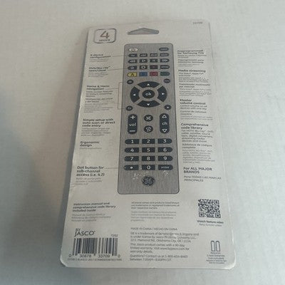 GE UltraPro Universal Remote Control 33709 4-Device Samsung All Brands Open Box