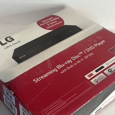 LG BP340 BluRay DVD Player Wi-Fi w/ Remote Control HDMI Cable Bundled Open Box