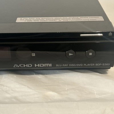 Sony BDP-S360 Blu-Ray DVD Player w/ Remote HDMI Cable Power Cord TESTED