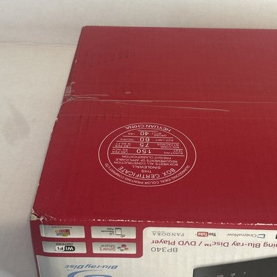 LG BP340 BluRay DVD Player Wi-Fi w/ Remote Control HDMI Cable Bundled Open Box