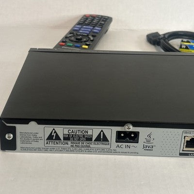 Panasonic DMP-BD75 Blu-ray DVD Player Black w/ Remote and HDMI Cables - TESTED