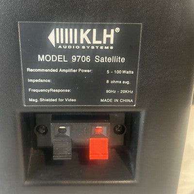 KLH 9706 Home Audio Systems 1 Center Speaker 2 Satellite Speakers