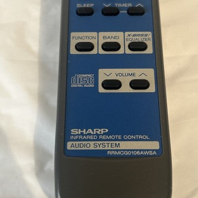 Sharp RRMCG0106AWSA Digital Audio System CD Remote Control TESTED