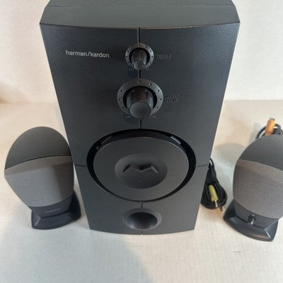 Harmon Kardon HK395 PC Speaker Set Computer Powered Subwoofer 2 Speakers Bundle