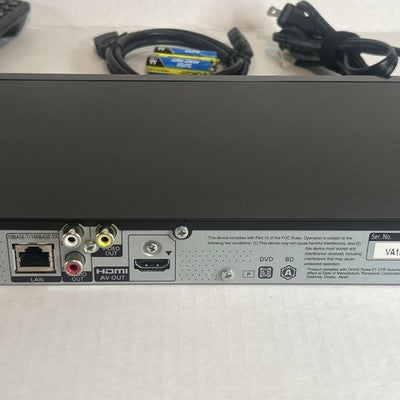 Panasonic DMP-BD75 Blu-ray DVD Player Black w/ Remote and HDMI Cables - TESTED