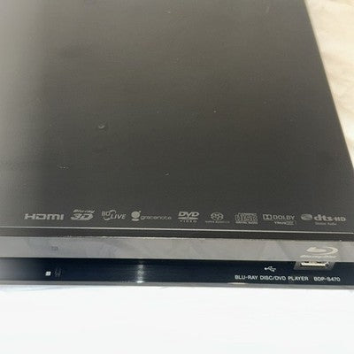 Sony BDP-S470 Blu-Ray DVD Player 3D w/ Remote HDMI Cable Power Cord TESTED