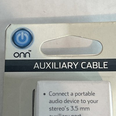 ONN 4FT 3.5mm AUX Auxiliary Cable Car/Home Stereo Headphones Speakers ONA13WI521