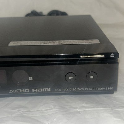 Sony BDP-S360 Blu-Ray DVD Player w/Remote, HDMI Cable Power Cord TESTED