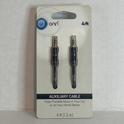 ONN 4FT 3.5mm AUX Auxiliary Cable Car/Home Stereo Headphones Speakers ONA13WI521