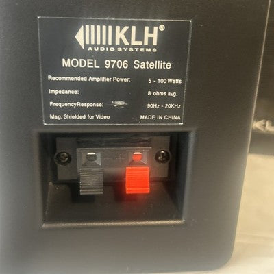 KLH 9706 Home Audio Systems 1 Center Speaker 2 Satellite Speakers