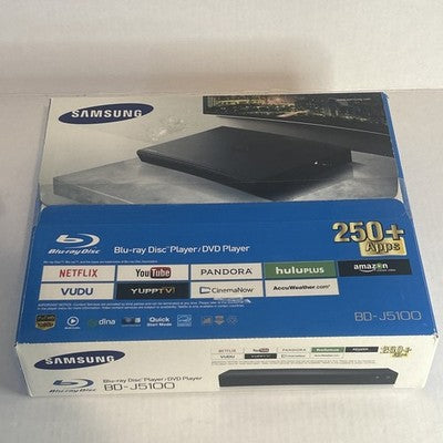 Samsung BD-J5100 Bluray DVD Player Streaming w/ HDMI Remote Bundle Open Box